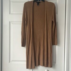 INC tan long cardigan